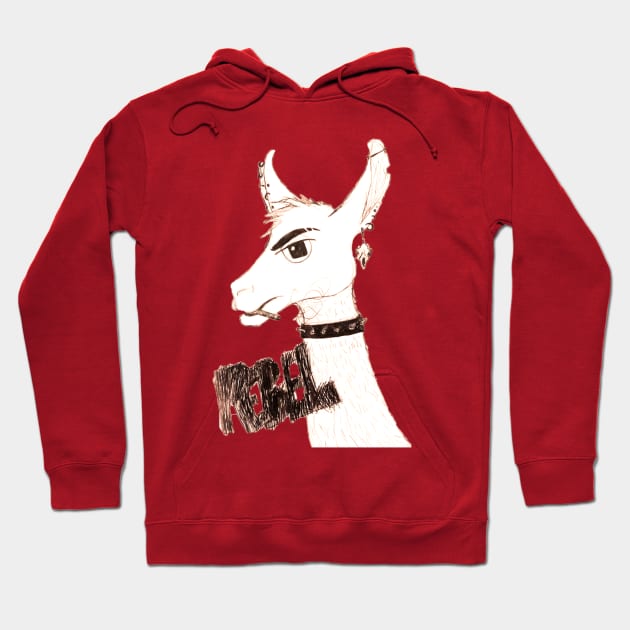 Rebel Llama Hoodie by DrawingWithMagic